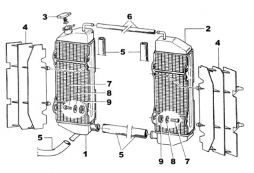 Kühler 2Takt 8 Kanal rechts Mod. 08-15
