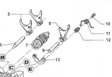 Schaltwalzenarretierung, Stopper-Hebel mit Lager