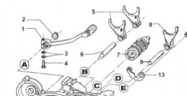 Schalthebel 80-144ccm / 250Fi, ersetzt #43043