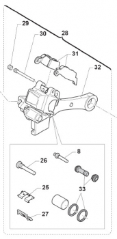 Sicherungsbolzen Bremsbeläge hinten Nissin