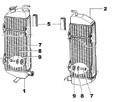 Kühler 4-Takt 12-Kanal links, 450-530cc ab 2008, MX250Fi ab 2018