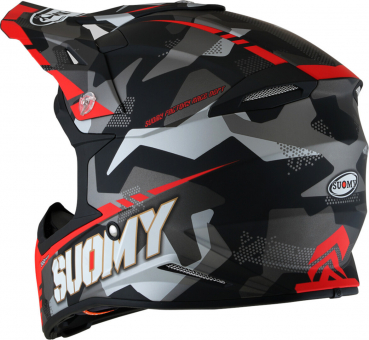 Suomy X-WING Off-Road-Helm CAMOUFLAGER matt neon-rot