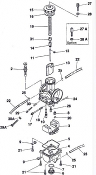 Gaszughalter / Sicherung Nadel Keihin PWK