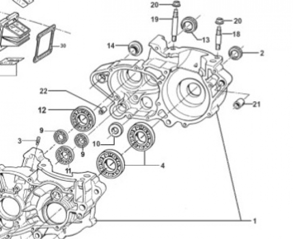 Wellendichtring Kurbelwelle links 85 - 300cc