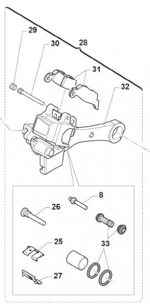 Sicherungsbolzen Bremsbeläge hinten Nissin