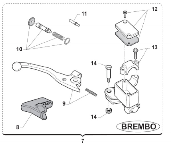 Handbremshebel Brembo Original für Bremspumpe 69248