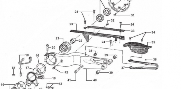 Carbon-Abdeckung Bremsleitung hinten TM Racing SMM