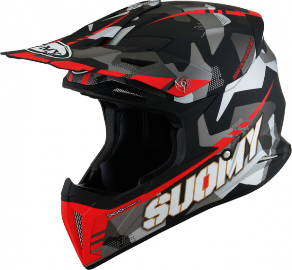 Suomy X-WING Off-Road-Helm CAMOUFLAGER matt neon-rot
