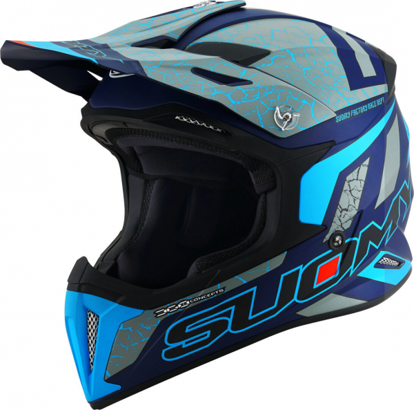 Suomy X-WING Off-Road-Helm REEL matt neon-blau